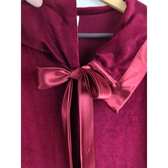 Barbizon at Home Women's Vintage Nightgown Medium Burgundy Velvet Robe Pajama - Picture 5 of 16